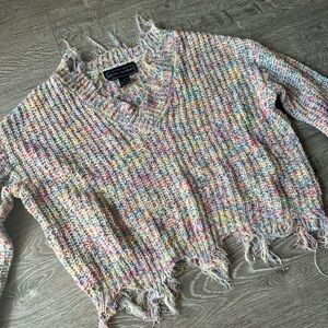 Polly & Esther Multicolor V-Neck Sweater